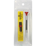 Tournevis d'horloger en aluminium, Ø 1.20 mm,  avec membrane en élastomère, tête ergonomique en matière synthétique POM autolubrifiant, avec 2 mèches de rechange en tube plastique