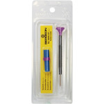 Tournevis d'horloger en aluminium 100% antimagnétique, Ø 1.60 mm, avec membrane en élastomère, tête ergonomique en matière synthétique POM autolubrifiant, avec 2 mèches de rechange en tube plastique