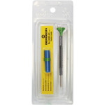 Tournevis d'horloger en aluminium 100% antimagnétique, Ø 2.00 mm, avec membrane en élastomère, tête ergonomique en matière synthétique POM autolubrifiant, avec 2 mèches de rechange en tube plastique