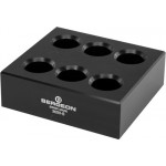 Socle pour 3 pinces, en matière synthétique POM-C, noir, 120 x 115 x 20 mm