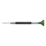 Tournevis d'horloger en aluminium, Ø 2.00 mm,  avec membrane en élastomère, tête ergonomique en matière synthétique POM autolubrifiant