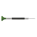 Tournevis d'horloger en acier inox, Ø 2.00 mm,  avec membrane en élastomère, tête ergonomique en matière synthétique POM autolubrifiant