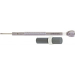 Tournevis d'horloger en laiton chromé, Ø 0.60 mm, avec 2 mèches de rechange en tube plastique