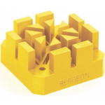 Posage jaune en matière synthétique soft, pour bracelets épais, 53 x 53 x 26 mm