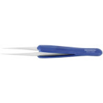 Brucelles ESD revêtues d'une membrane en caoutchouc-nitrile, pointes 3, longueur 125 mm