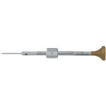 Tournevis d'horloger en acier inox, Ø 1.30 mm, tête ergonomique en matière synthétique POM autolubrifiant, avec tambour