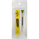 Tournevis d'horloger en aluminium, Ø 2.00 mm,  avec membrane en élastomère, tête ergonomique en matière synthétique POM autolubrifiant, avec 2 mèches de rechange en tube plastique