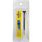 Tournevis d'horloger en aluminium 100% antimagnétique, Ø 1.00 mm, avec membrane en élastomère, tête ergonomique en matière synthétique POM autolubrifiant, avec 2 mèches de rechange en tube plastique