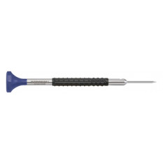 Tournevis d'horloger en acier inox, Ø 2.50 mm,  avec membrane en élastomère, tête ergonomique en matière synthétique POM autolubrifiant