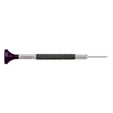 Tournevis d'horloger en acier inox, Ø 1.00 mm,  avec membrane en élastomère, tête ergonomique en matière synthétique POM autolubrifiant