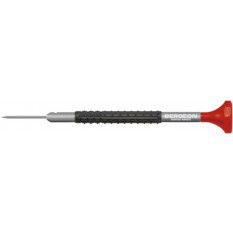 Tournevis d'horloger en aluminium, Ø 1.20 mm,  avec membrane en élastomère, tête ergonomique en matière synthétique POM autolubrifiant
