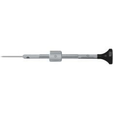 Tournevis d'horloger en acier inox, Ø 1.00 mm, tête ergonomique en matière synthétique POM autolubrifiant, avec tambour