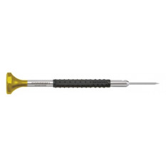 Tournevis d'horloger en acier inox, Ø 0.80 mm,  avec membrane en élastomère, tête ergonomique en matière synthétique POM autolubrifiant