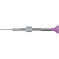 Tournevis d'horloger en acier inox, Ø 1.60 mm, tête ergonomique en matière synthétique POM autolubrifiant, avec tambour