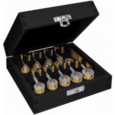 Assortiment de 17 estrapades à droite, avec un manche et les estrapades No 00 à 15 (Ø 5.3 mm à 19 mm), en coffret bois