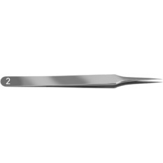 Brucelles en acier inox Dumont, pointes 2, longueur 120 mm