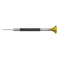 Tournevis d'horloger en aluminium, Ø 0.80 mm,  avec membrane en élastomère, tête ergonomique en matière synthétique POM autolubrifiant