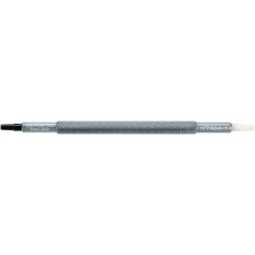 Chasse-aiguilles noir, 1 embout en PVC gris, Ø 1.50 mm et 1 embout en PVC rouge, Ø  0.80 mm