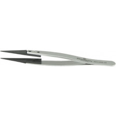 Brucelles avec embouts remplaçables en fibre de carbone, pointes 3 courtes, longueur 110 mm
