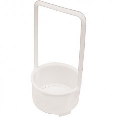 Panier en plastique, rond Ø 80 mm, hauteur 43 mm,avec anse hauteur 17 cm