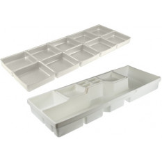 Intérieur en mousse blanche avec 10 cases carrées
