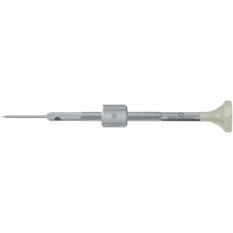 Tournevis d'horloger en acier inox, Ø 1.40 mm, tête ergonomique en matière synthétique POM autolubrifiant, avec tambour