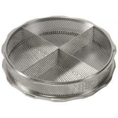 Panier en acier inox avec 4 séparations, hauteur 16 mm, Ø 80 mm