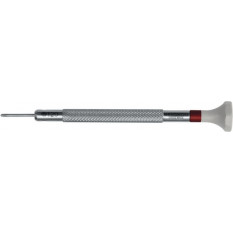 Tournevis d'horloger à mèche cruciforme "Phillips", Ø 0.80 mm, en acier inox, tête ergonomique en matière synthétique POM autolubrifiant