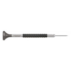 Tournevis d'horloger en acier inox, Ø 1.40 mm,  avec membrane en élastomère, tête ergonomique en matière synthétique POM autolubrifiant