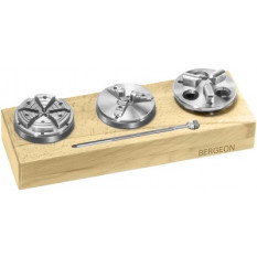Assortiment de 3 mandrins sur socle bois