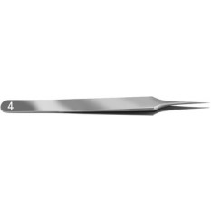 Brucelles en acier carbone Dumont, pointes 4, longueur 110 mm