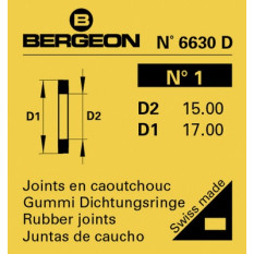 Joint plat en caoutchouc No 10, pour montres étanches, épaisseur 0.5 mm, en paquet de 2 pièces
