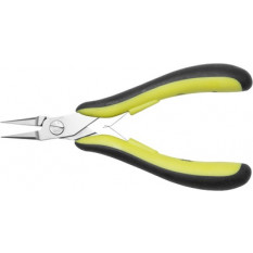 Pince plate à bec lisse, antistatique, en acier allié au chrome 45 HRC, longueur 130 mm