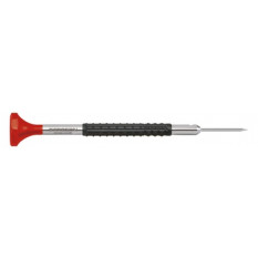 Tournevis d'horloger en acier inox, Ø 1.20 mm,  avec membrane en élastomère, tête ergonomique en matière synthétique POM autolubrifiant