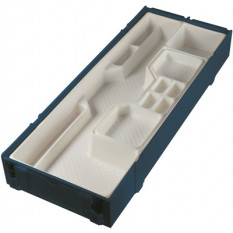 Boîte de rangement et de transport bleue, avec fermeture du couvercle sécurisé, 330 x 125 x 50 mm
