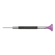 Tournevis d'horloger en aluminium, Ø 1.60 mm,  avec membrane en élastomère, tête ergonomique en matière synthétique POM autolubrifiant