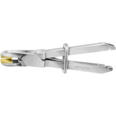 Pince à bouts ronds en acier fondu poli, articulations entrepassées, mâchoires lisses en laiton, longueur 130 mm