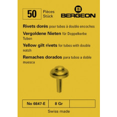 Rivet doré pour tubes à double encoches, en paquet de 50 pièces