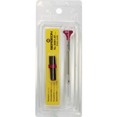 Tournevis d'horloger en acier inox, Ø 2.20 mm, tête ergonomique en matière synthétique POM autolubrifiant, avec 2 mèches de rechange en tube plastique