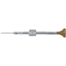 Tournevis d'horloger en acier inox, Ø 1.30 mm, tête ergonomique en matière synthétique POM autolubrifiant, avec tambour