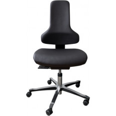 Chaise ergonomique Dauphin, rembourrage en similicuir, siège et dossier pivotant réglable, avec roulettes freinées pour sol dur