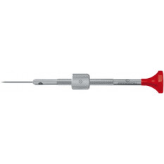 Tournevis d'horloger en acier inox, Ø 1.20 mm, tête ergonomique en matière synthétique POM autolubrifiant, avec tambour