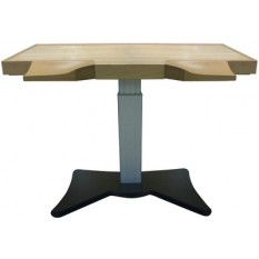 Etabli modulable avec pied électrique réglable, plateau en lamellé-collé avec accoudoirs en hêtre, 140 x 77 cm (accoudoirs compris)