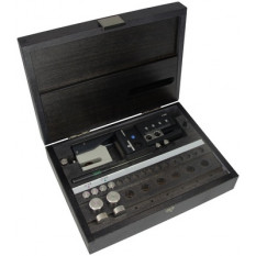 Dispositif à perforer les bracelets-cuir, pour des trous de Ø 1.60 et 2.00 mm, en coffret bois